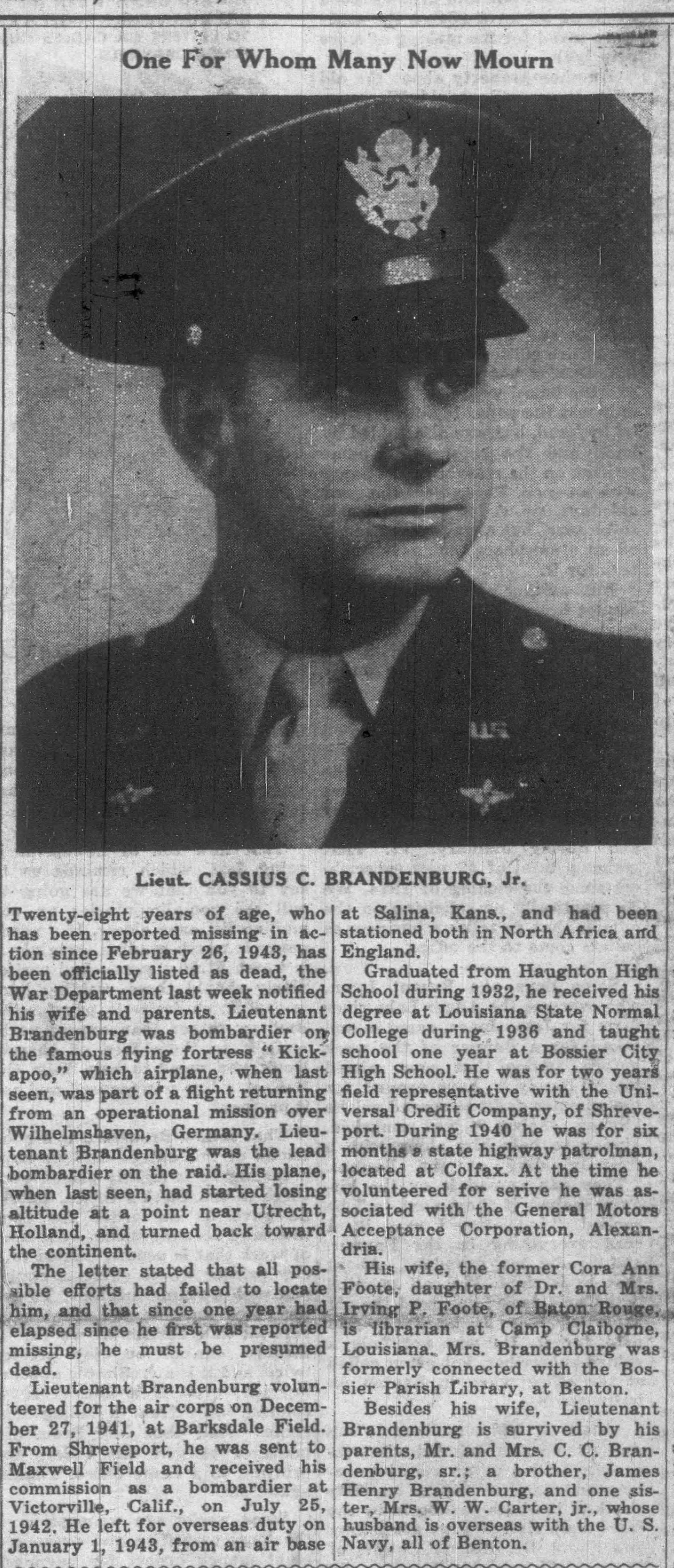 Cassius C. Brandenburg photo